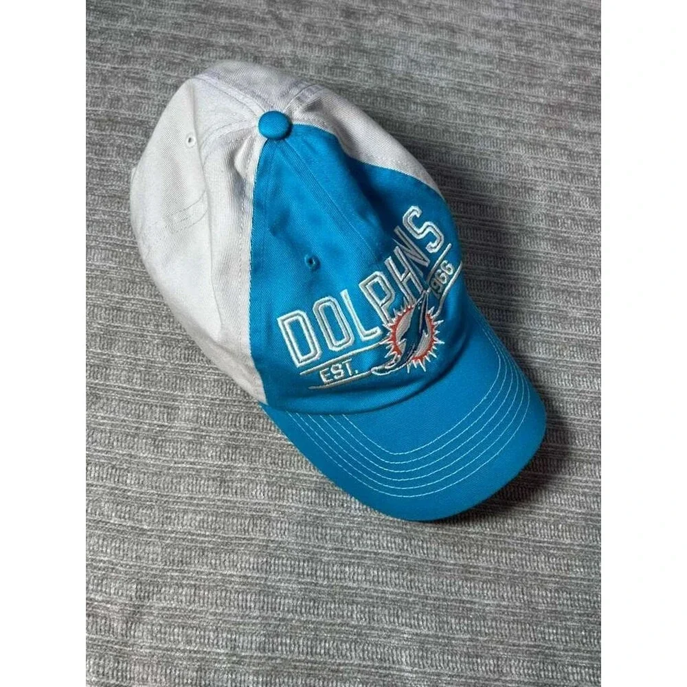 NFL Miami Dolphins Cap Snap Back Teal Tan Football Mens Hat